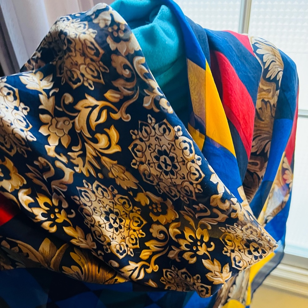 Sonia Rykiel Silk Scarf. Colorful. 35”.